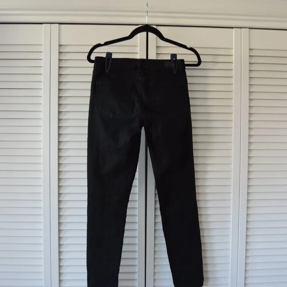Paige Size 25 Black Skinny Jeans with Zipper Detail at Ankles | Size 25 - Picture 5 of 9